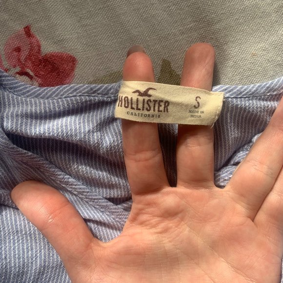 Hollister Blue and White Striped Top - Picture 2 of 5